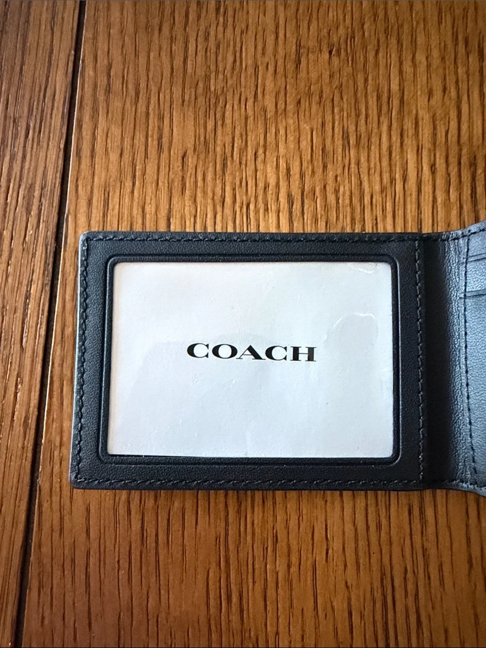 Coach Men's Signature Card Case Wallet in Black/Charcoal